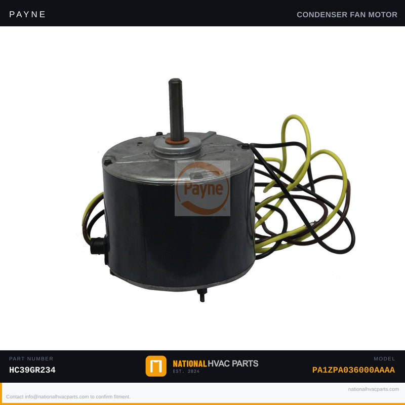 OEM Payne Condenser Fan Motor 1/4 HP for PA1ZPA036000AAAA