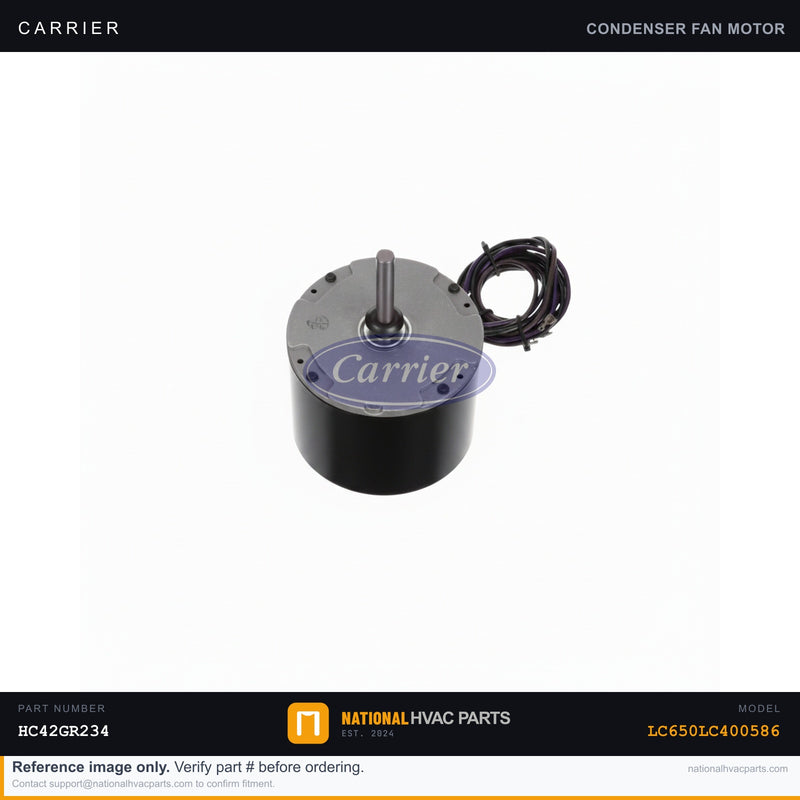 OEM Carrier Condenser Fan Motor HC42GR234 for LC650LC400586