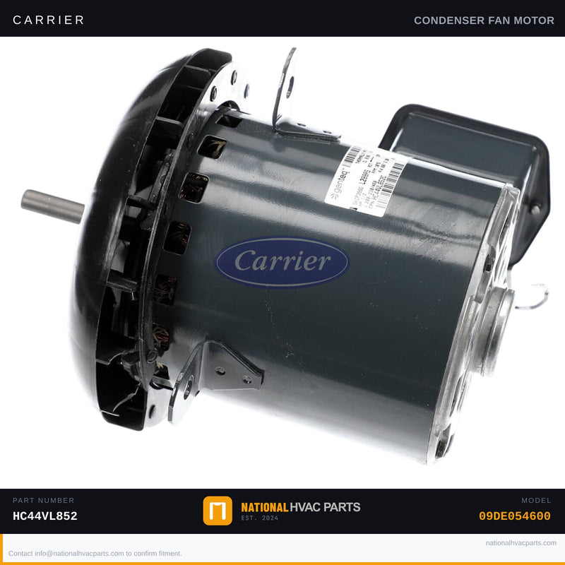 OEM Carrier Condenser Fan Motor w/ Rain Guard for 09DE054600