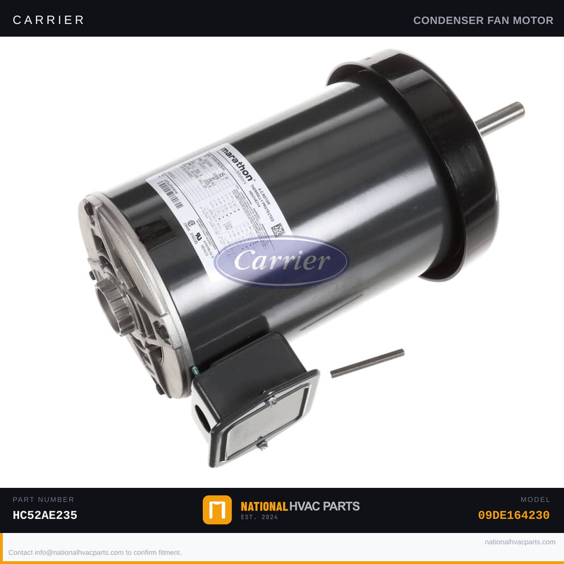 OEM Carrier Condenser Fan Motor 1 HP 1075 RPM for 09DE164230