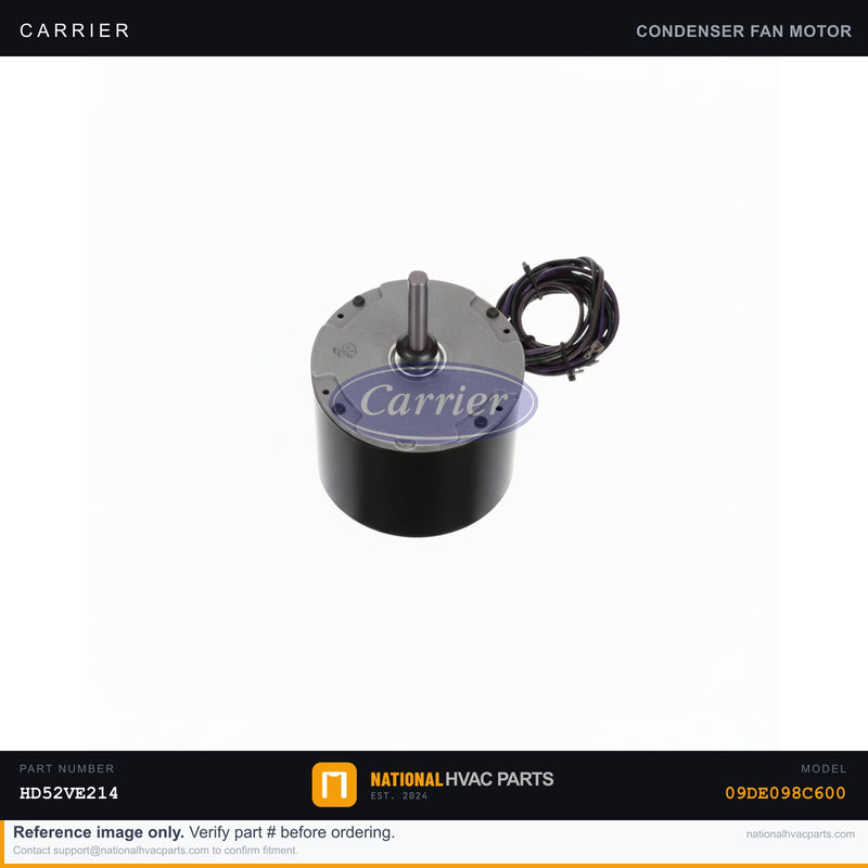 OEM Carrier Condenser Fan Motor Replacement Part for 09DE098C600