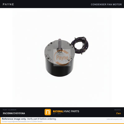 OEM Payne Fan Motor PA3ZNA036000AA for Model PA3ZNA036000AA