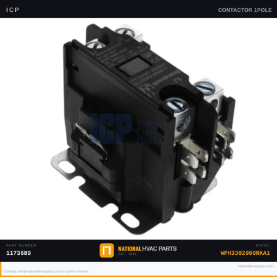 ICP 1-Pole 25A Contactor for WPH3302000RKA1 — 24V Coil | Ships Today