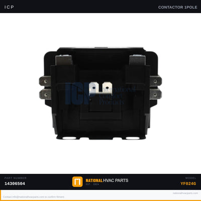 ICP 1-Pole 14A Contactor for YF024G — 24V Coil | Ships Today
