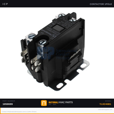 ICP 1-Pole 25A Contactor for YL024GB1 — 24V Coil | Ships Today