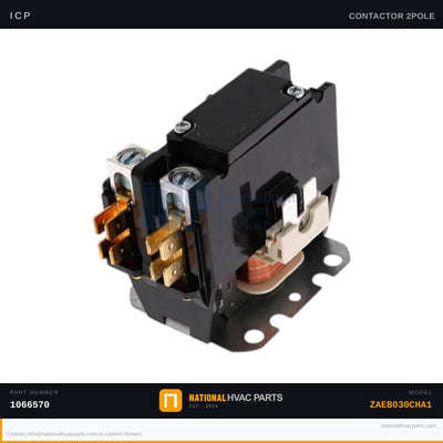 ICP Contactor for ZAEB030CHA1 – 2-Pole 40A 24V Coil | Ships Today