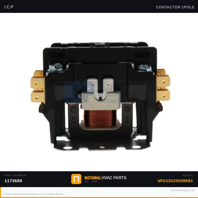 ICP 1-Pole 25A Contactor for WPG3362060RKB1 — 24V Coil | Ships Today