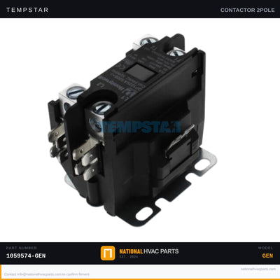 Tempstar 2-Pole 40A Contactor for TXA460AKA1 — 24V Coil | Ships Today
