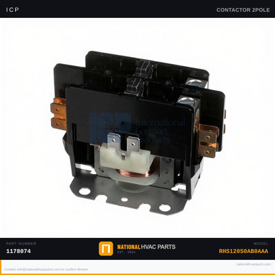 ICP 2-Pole 30A Contactor 24V Coil for RHS120S0AB0AAA | Ships Today