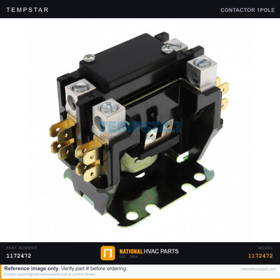 Tempstar 30A 1-Pole Contactor for T4H448GKB200 — 24V Coil | Ships Today