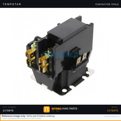 Tempstar 30A 1-Pole Contactor for T4H448GKB100 — 24V Coil | Ships Today