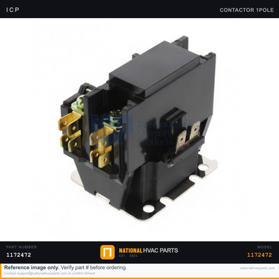 ICP 1-Pole 30A Contactor for WCA3482GKA1 — 24V Coil with Shunt | Ships Today