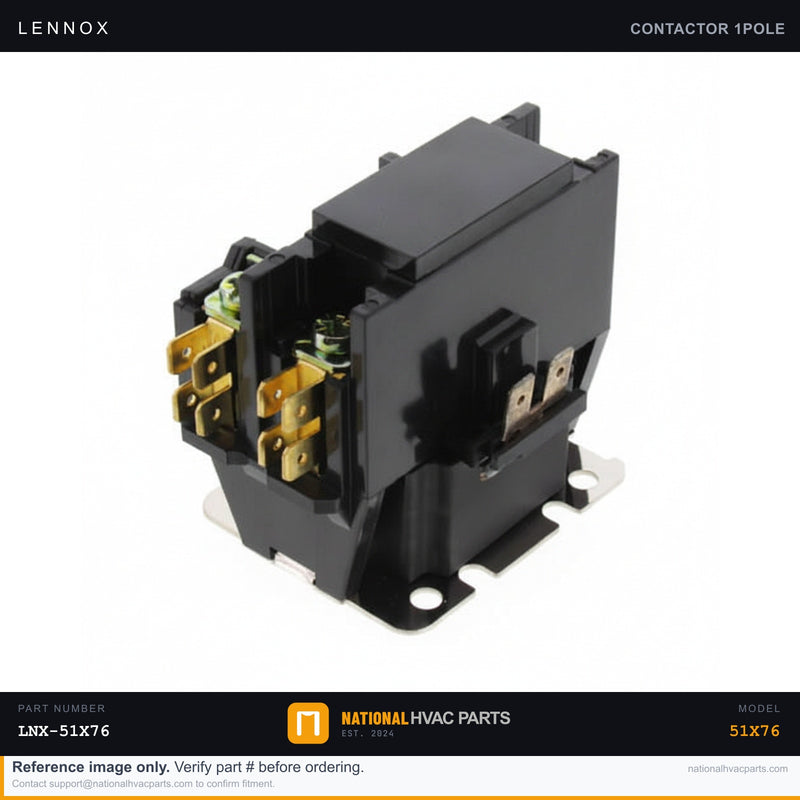 OEM Lennox Contactor SPST 30A 24V — 51X76