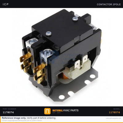 ICP 2-Pole 30A Contactor for RGS121LDBA0AAAA — 24V Coil | Ships Today