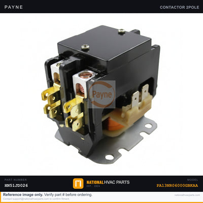 OEM Payne 40A Contactor 2-Pole 24V Coil for PA13NR06000GBKAA