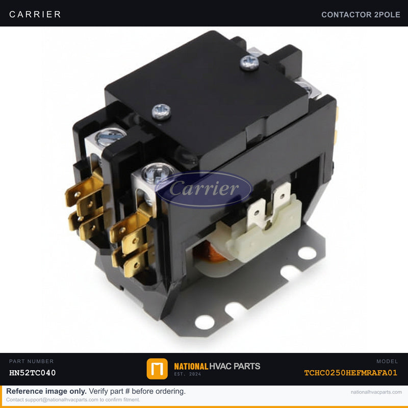 OEM Carrier Contactor 2-Pole 40A 24V for TCHC0250HEFMRAFA01