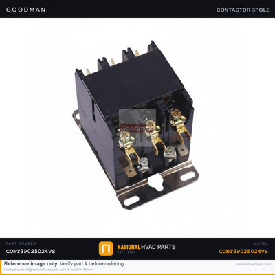 Goodman 3-Pole 25 Amp 24V Contactor for GSC130484AB — CONT3P025024VS