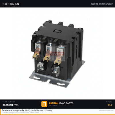 OEM Goodman 25A 3-Pole 24V Contactor for GSC130483AC — CONT3P025024VS