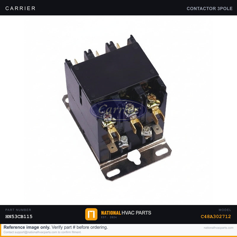 OEM Carrier 25A 3-Pole Contactor for C48A302712 (HN53CB115)