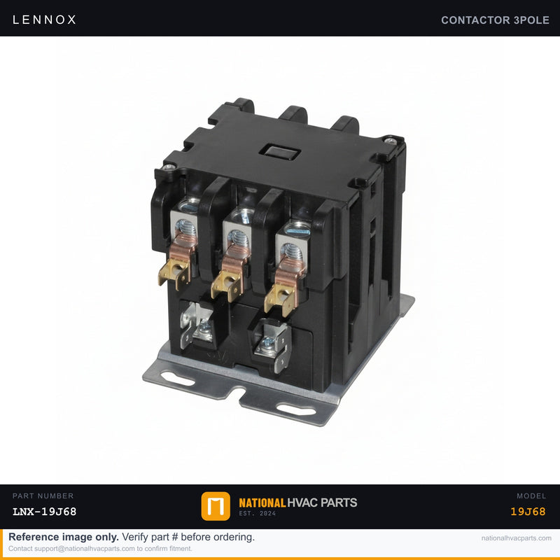 OEM Lennox Contactor 3-Pole 40A 24V Coil — 19J68