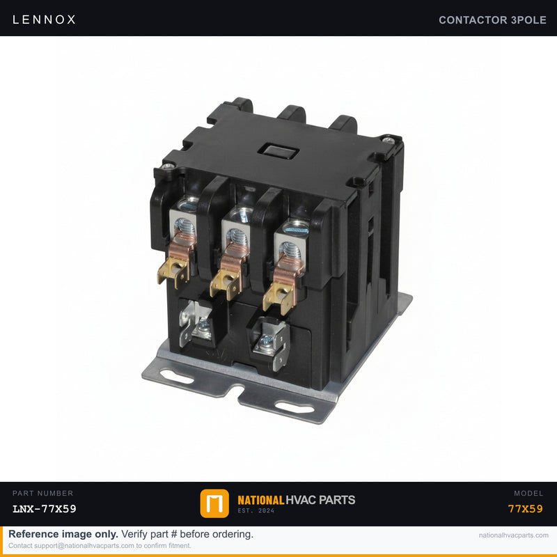 OEM Lennox Contactor 3-Pole 120V 50A — 77X59