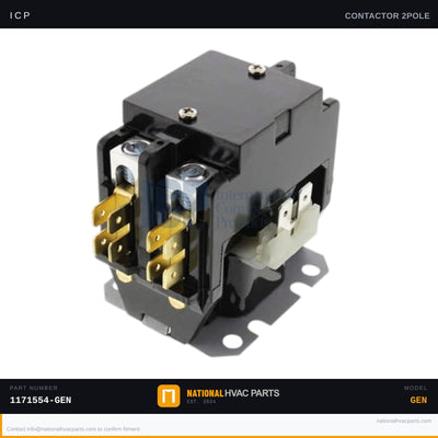 ICP 2-Pole 30A Contactor for RHS181H0AA0AAAA — 24V Coil | Ships Today