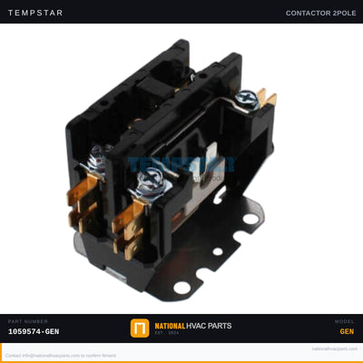 Tempstar 2-Pole 40A Contactor for TXA460AKA2 — 24V Coil | Ships Today