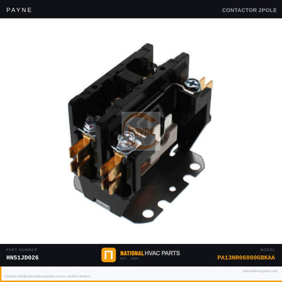 OEM Payne 40A Contactor 2-Pole 24V Coil for PA13NR06000GBKAA