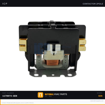 ICP 2-Pole 30A Contactor for RHS150S0BA0AAAA — 24V Coil | Ships Today