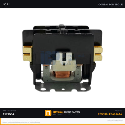 ICP 2-Pole 30A 24V Contactor for RGS336LEFA0AAAA — OEM 1171554 | Ships Today