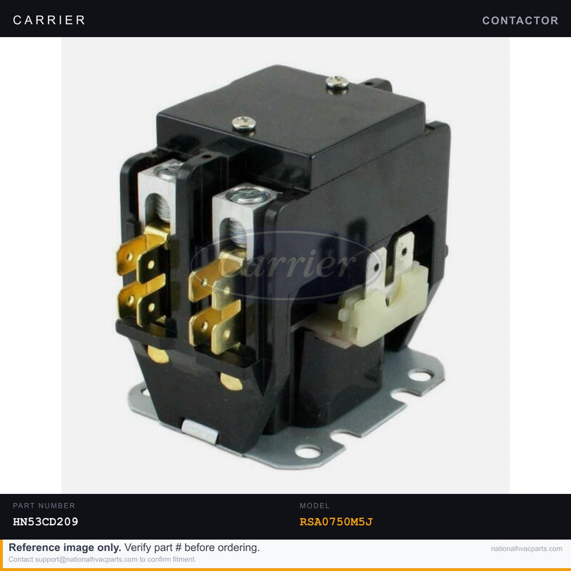 OEM Carrier 3-Pole Contactor HN53CD209 for RSA0750M5J Rooftop Unit