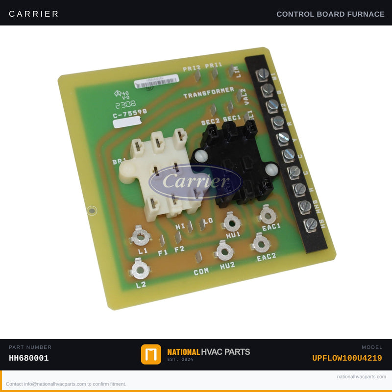 OEM Carrier Circuit Board Control Board HH680001 — UPFLOW100U4219