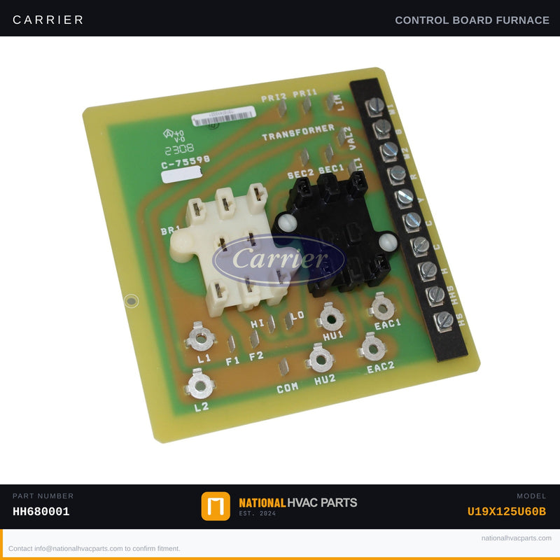 OEM Carrier Circuit Board Control Board HH680001 — U19X125U60B