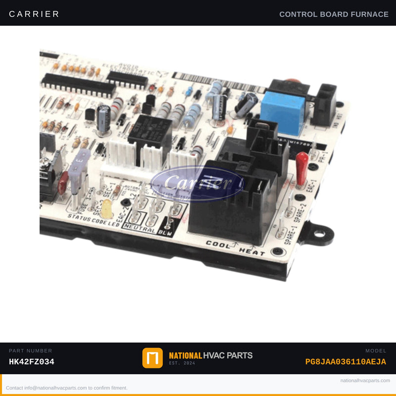 OEM Carrier Integrated Furnace Control Board HK42FZ034 — PG8JAA036110A