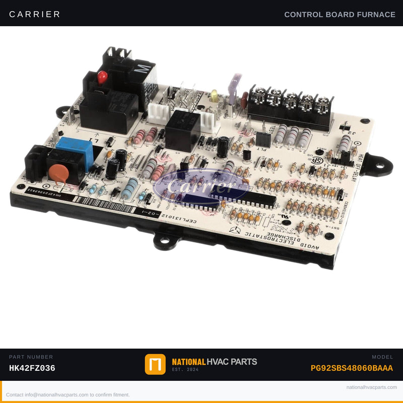 OEM Carrier Integrated Furnace Control Board HK42FZ036 — PG92SBS48060B