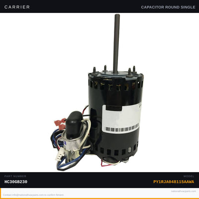 OEM Carrier Draft Inducer Motor w/ 4 MFD Capacitor HC30GB230 — PY1RJA048115A