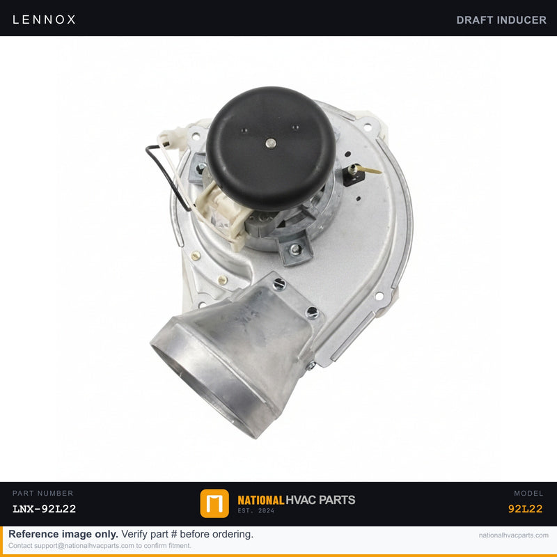 OEM Lennox Draft Inducer Blower Motor — 92L22