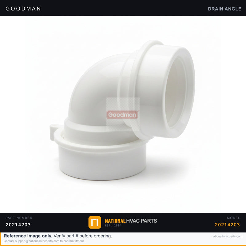 OEM Goodman Condensate Drain Angle for ACV90905DXBB — 20214203