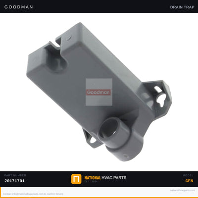 Goodman Condensate Drain Trap for ACVC950714CXAD Furnace — 20171701