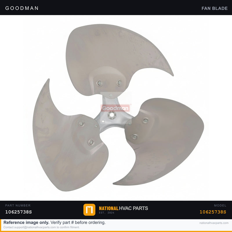 OEM Goodman Condenser Fan Blade for WGHP4442AAF Heat Pump — 10625738S