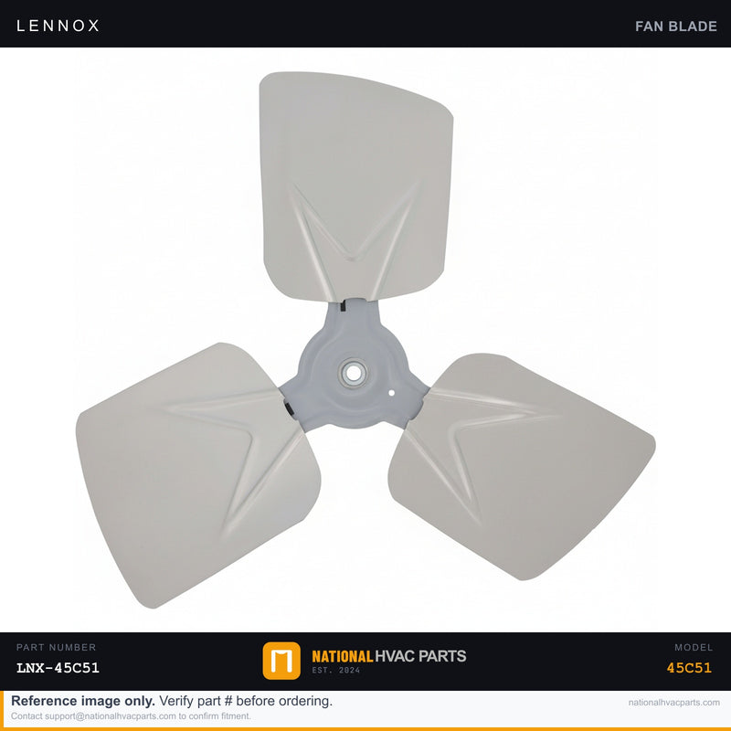 OEM Lennox Condenser Fan Blade — 45C51