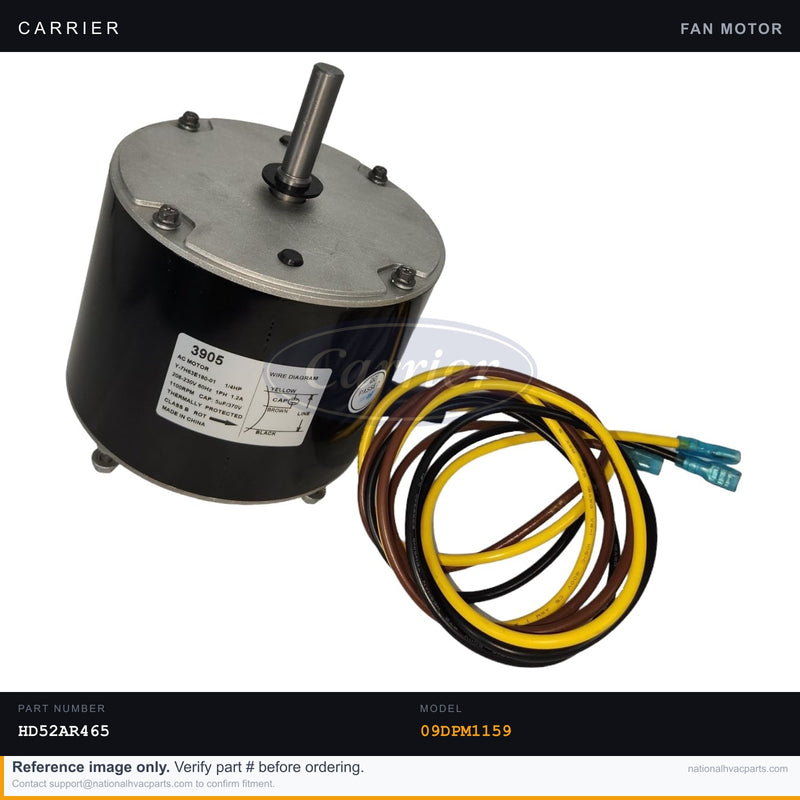 OEM Carrier Condenser Fan Motor for 09DPM1159