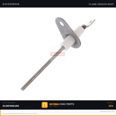 Goodman Flame Sensor for ACV90704CXBA Furnace — 0130F00010S