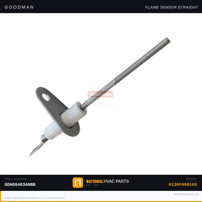 OEM Goodman Flame Sensor for GDH80403ANBB Furnace — 0130F00010S