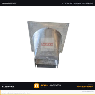 OEM Goodman Chimney Transition Bottom Flue Vent for ACVC80803BXBD — 0128F00006