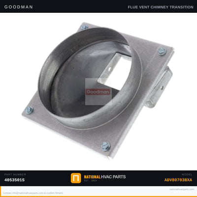 OEM Goodman Chimney Collar for ADV80703BXA Furnace — 4053501S