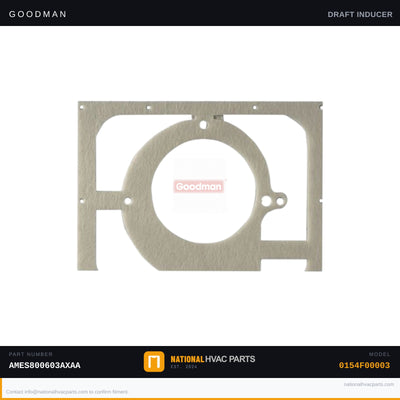 OEM Goodman 14 in. Vent Motor Gasket for AMES800603AXAA — 0154F00003