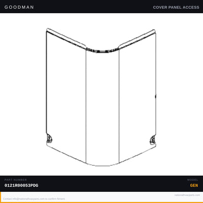 Goodman Control Box Cover Panel for DSXC160241AA — 0121R00053PDG