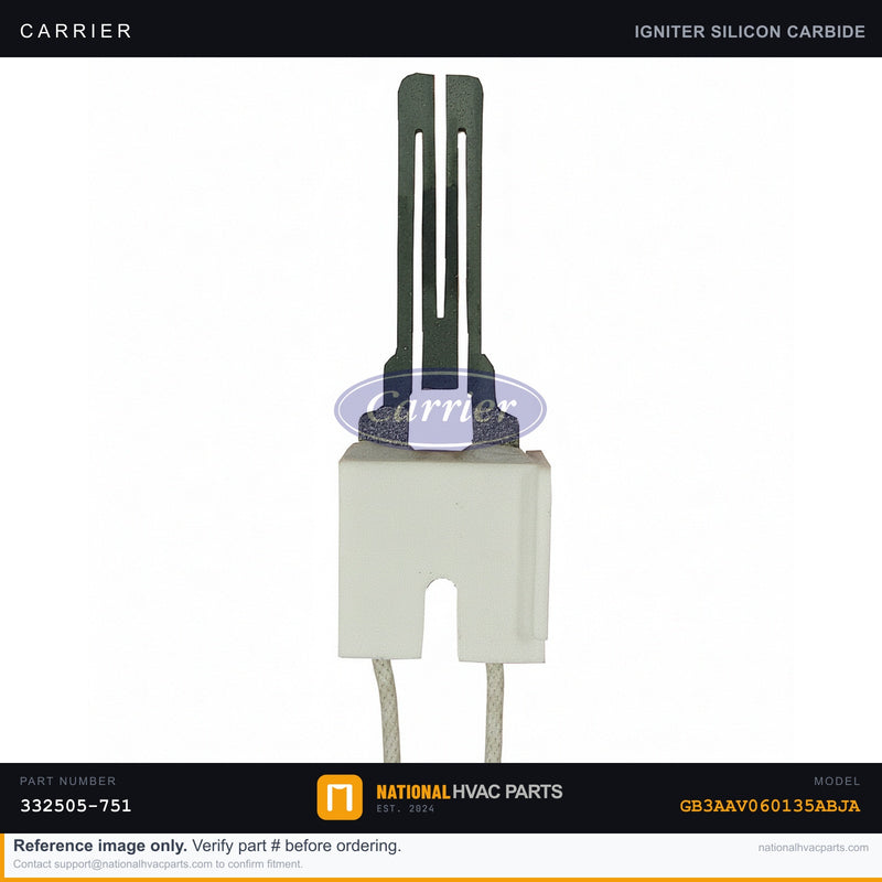 OEM Carrier Hot Surface Igniter Kit 332505-751 — GB3AAV060135ABJA