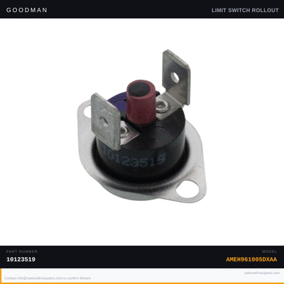 OEM Goodman Manual Reset Rollout Limit Switch for AMEH961005DXAA — 10123519
